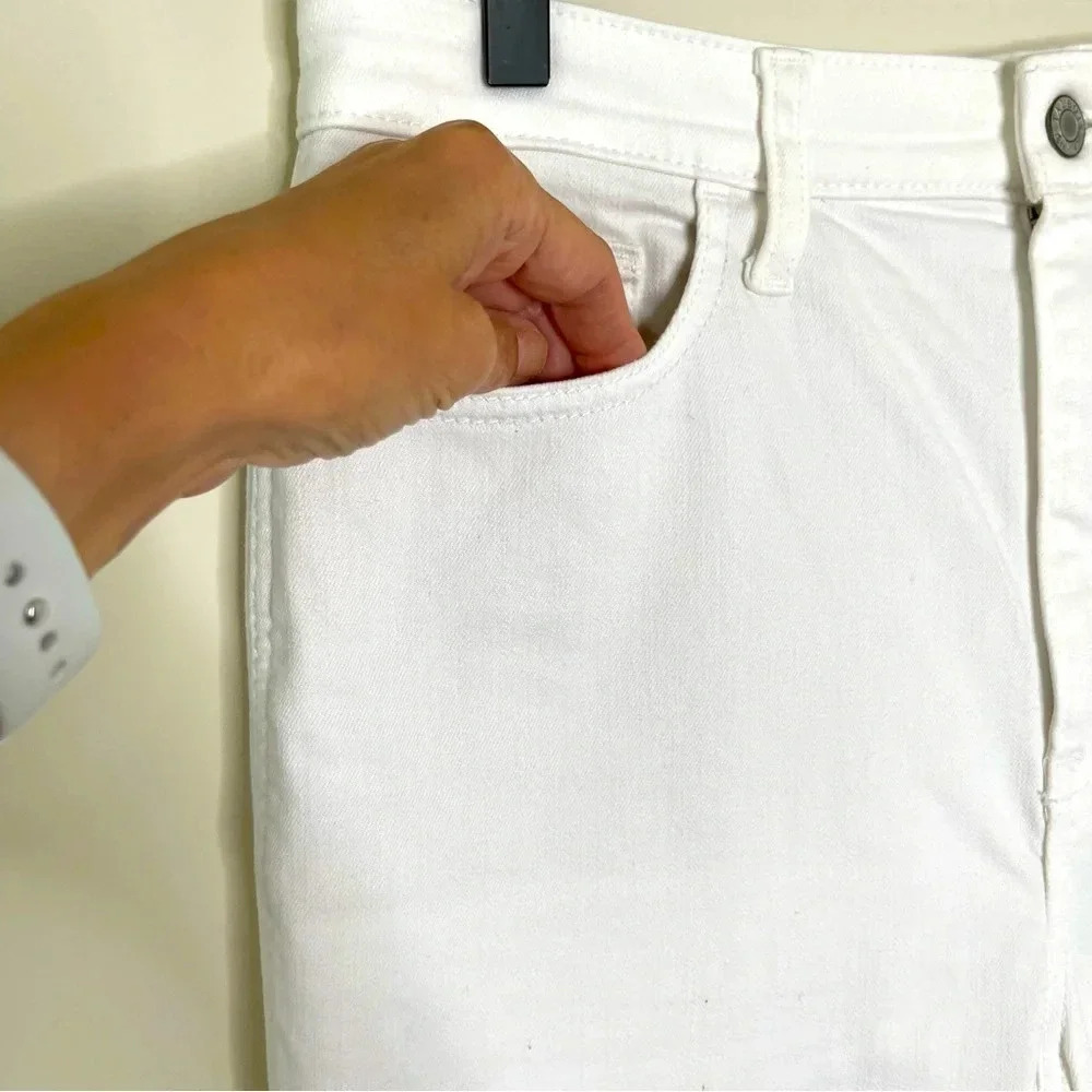 Talbots High Rise Flare Jeans - White summer denim work wear Size 10 - Picture 5 of 11